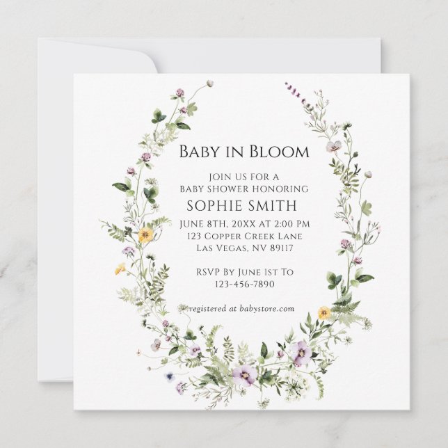 Botanical Garden Little One In Bloom Baby Shower Invitation (Front)