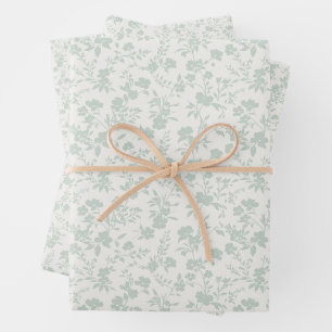 Botanical Garden Muted Sage - Neutral Wrapping Paper Sheet