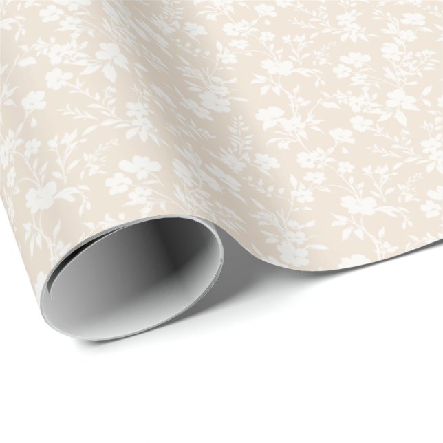 Botanical Garden Neutral - Soft Linen Wrapping Paper (Roll Corner)