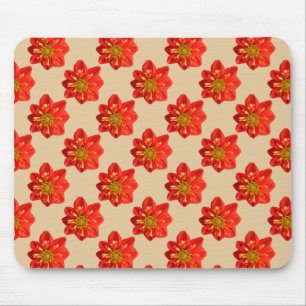 Botanical Garden Orange Dahlia Flower Mouse Mat