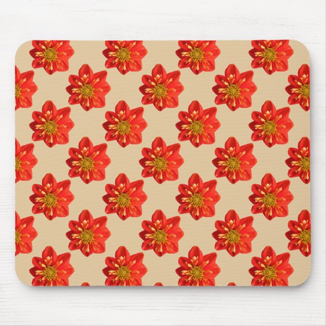 Botanical Garden Orange Dahlia Flower Mouse Mat (Front)