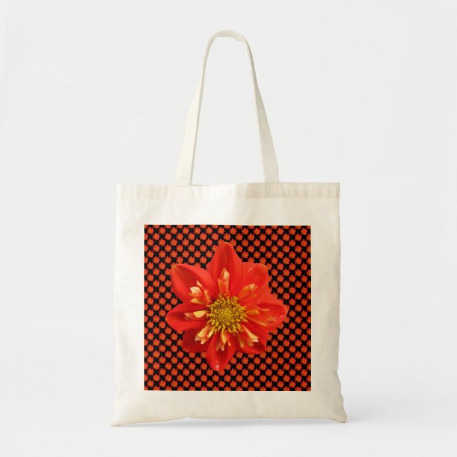 Botanical Garden Orange Dahlia Flower Tote Bag (Front)