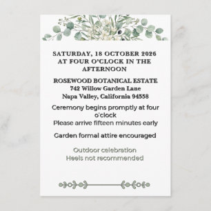 Botanical Garden Romance Details  Enclosure Card
