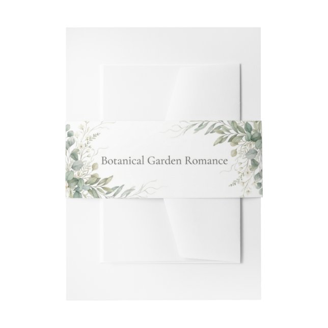 Botanical Garden Romance Wedding Invitation Belly Band (Front Example)