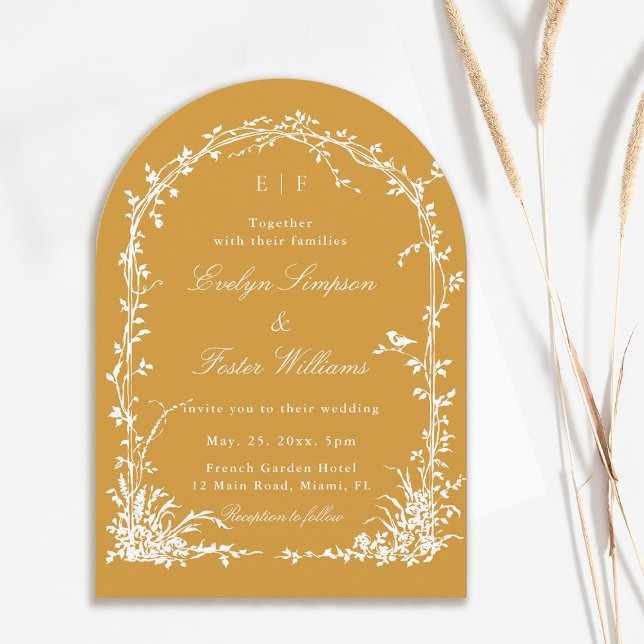 Botanical Garden Romantic Wedding Amber Arch  Invitation (Creator Uploaded)