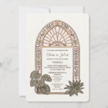Botanical Garden Stained Glass Wedding Invitation