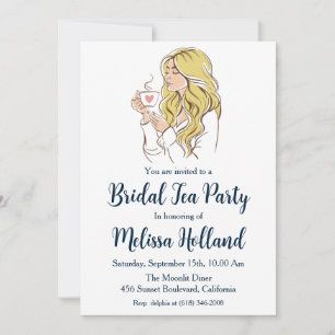 botanical garden tea party bridal shower invitation