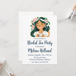 botanical garden tea party bridal shower invitation