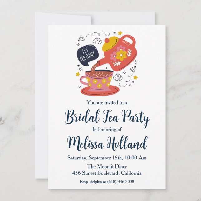 botanical garden tea party bridal shower invitation (Front)
