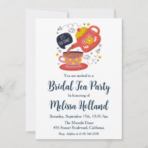 botanical garden tea party bridal shower invitation