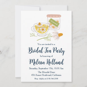 botanical garden tea party bridal shower invitation