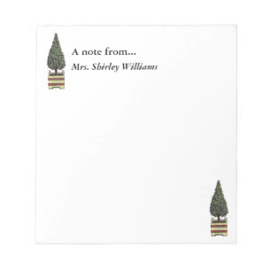 Botanical Garden Topiary Tree Personalised Name Notepad