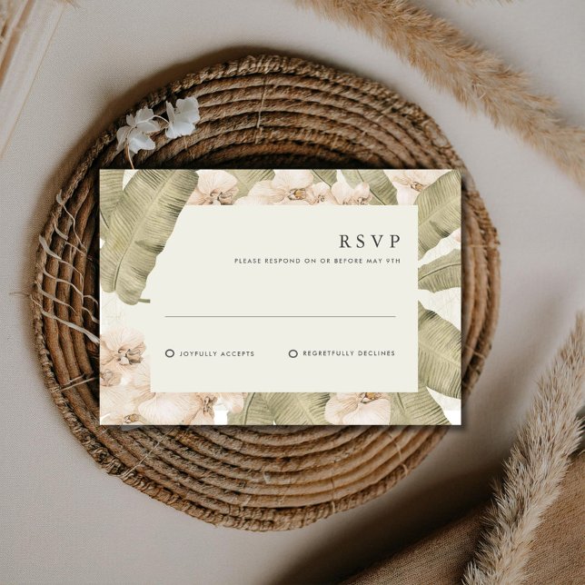 Botanical Garden Tropical Floral Wedding RSVP Card (Creator Uploaded)