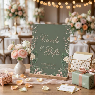 Botanical Garden Wedding Cards & Gifts Sign
