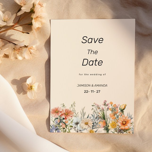 Botanical garden wildflowers floral Save The Date Invitation (Botanical garden wildflowers floral Save The Date )
