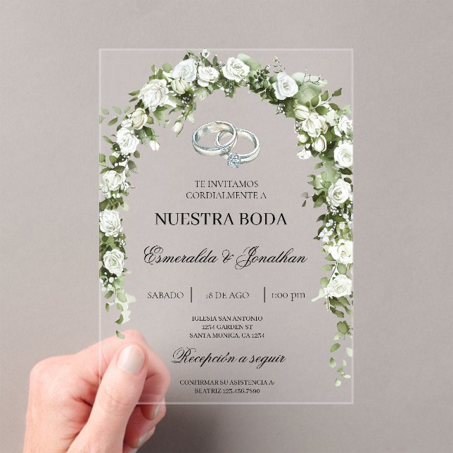 Botanical garden with ring Wedding Invitation (Insitu (Handheld))