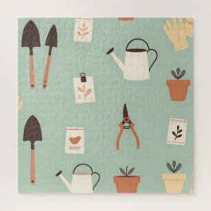 Botanical Gardening Accessories Pattern Jigsaw Puzzle