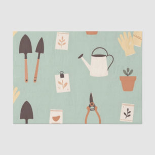 Botanical Gardening Accessories Pattern Tissue Paper