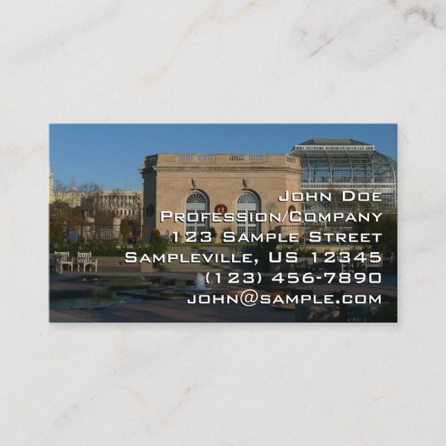 Botanical Gardens at Christmas in Washington DC Business Card (Front)