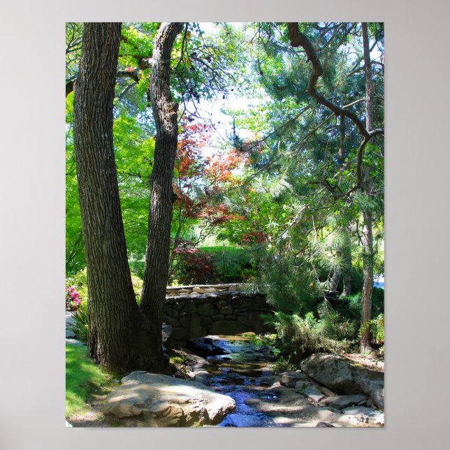 Botanical Gardens, Stream, Footbridge Poster (Front)