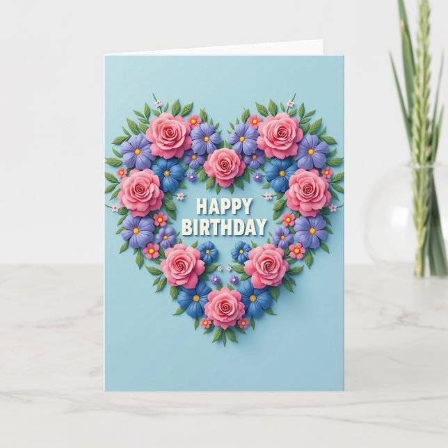 Botanical Garland Birthday Card (Front)