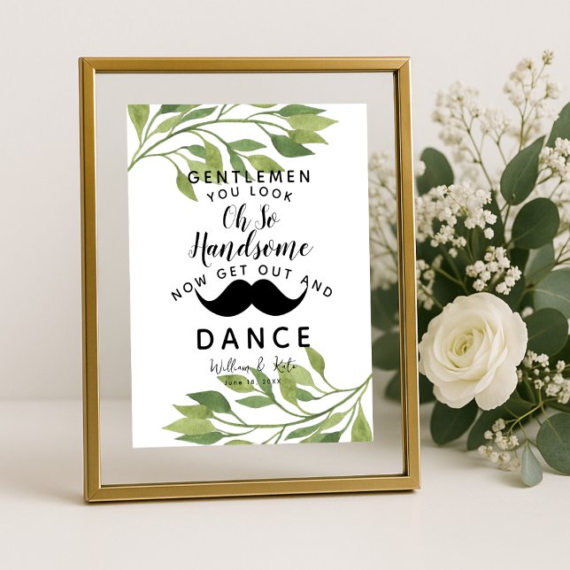 Botanical Gentlemen Bathroom Sign Wedding (Creator Uploaded)