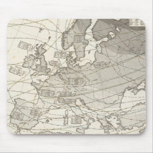 Botanical geographical statistical map of Europe Mouse Mat