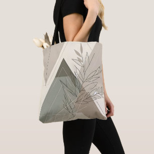 Botanical Geometric Minimalist Tote Bag