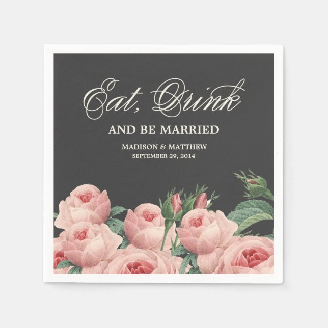 Botanical Glamour | Personalised Paper Napkins (Front)
