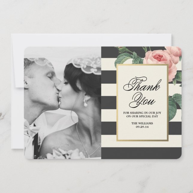 Botanical Glamour | Thank You Photo Card (Front)