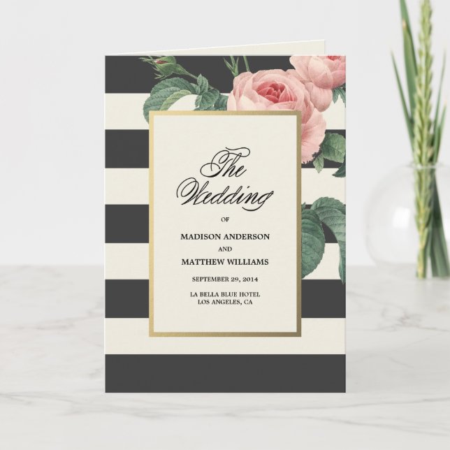 Botanical Glamour | Wedding Program Programme (Front)