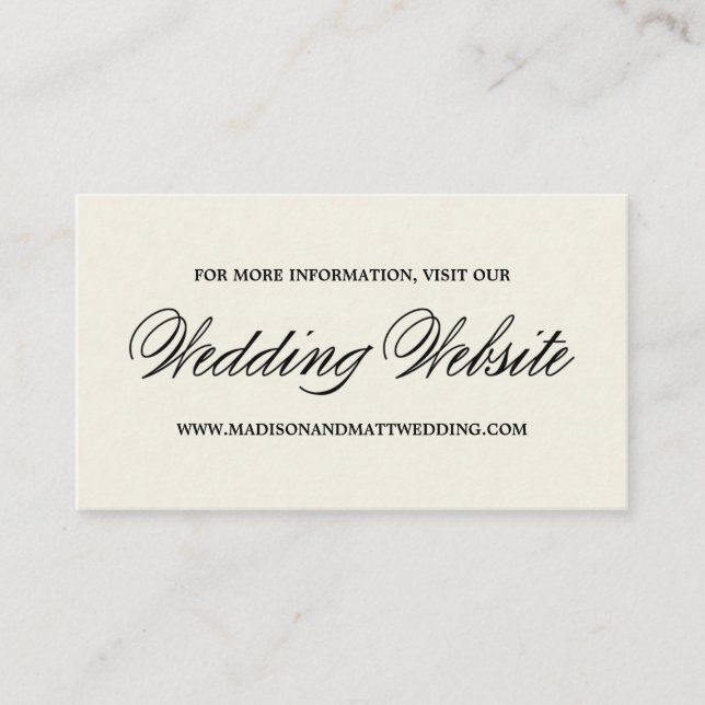 Botanical Glamour | Wedding Website Card (Front)
