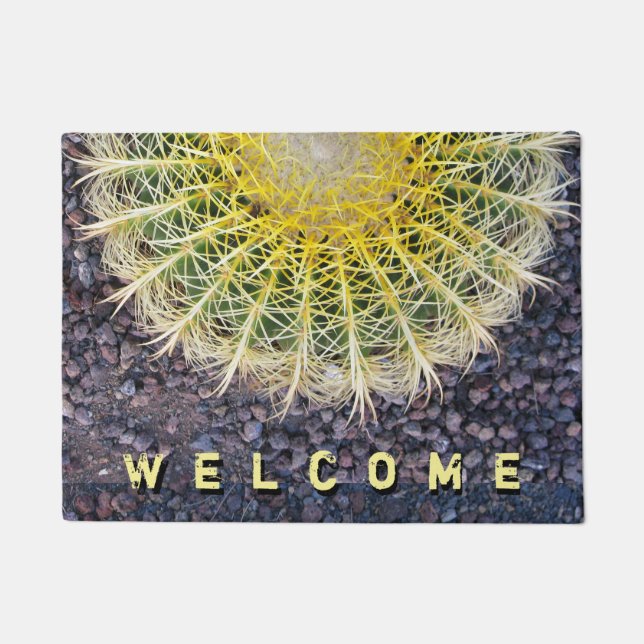 Botanical Globe Cactus Needles Photo Doormat (Front)