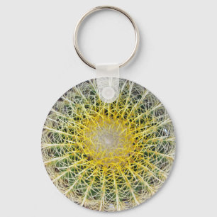 Botanical Globe Cactus Plant Photo Key Ring
