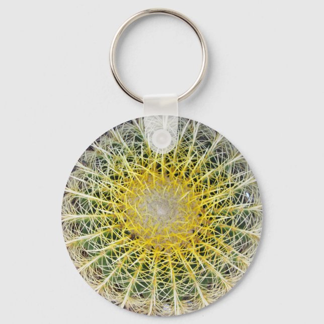 Botanical Globe Cactus Plant Photo Key Ring (Front)