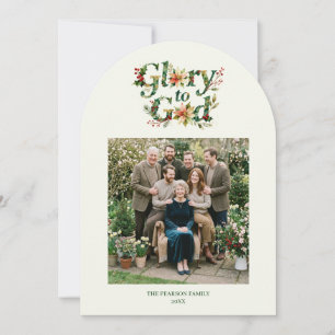Botanical Glory God Family Photo Holiday TMF26 Card