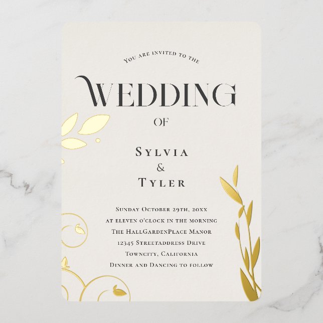 Botanical Gold Foil Wedding (Front)