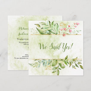 Botanical Gold Geometric Floral Wedding Reception Invitation