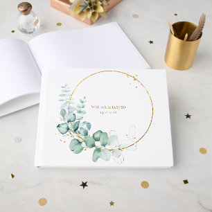 Botanical Gold Greenery Eucalyptus  Guest Book