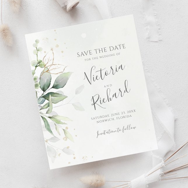 Botanical Gold Greenery Eucalyptus Wedding (Creator Uploaded)