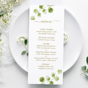 Botanical Gold Greenery Menu Card