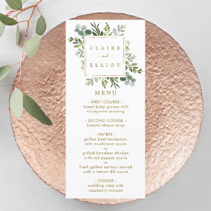 Botanical Gold Greenery Menu Card