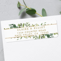 Botanical Gold Greenery Return Address
