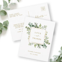 Botanical Gold Greenery Thank You