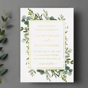 Botanical Gold Greenery Wedding 