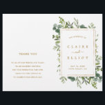 Botanical Gold Greenery Wedding Ceremony Program<br><div class="desc">This wedding ceremony program features painted watercolor eucalyptus greenery,  green leaves and elegant calligraphy. For more advanced customisation of this design,  Please click the "Customise further" link.  Matching items are also available. NOTE: You will need to fold them in half when they arrive.</div>