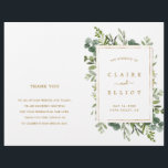 Botanical Gold Greenery Wedding Ceremony Program<br><div class="desc">This wedding ceremony program features painted watercolor eucalyptus greenery,  green leaves and elegant calligraphy. For more advanced customisation of this design,  Please click the "Customise further" link.  Matching items are also available. NOTE: You will need to fold them in half when they arrive.</div>