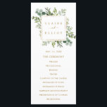 Botanical Gold Greenery Wedding Ceremony Program Programme<br><div class="desc">This wedding program features painted watercolor eucalyptus greenery,  green leaves with a gold square frame. For more advanced customisation of this design,  Please click the "Customise further" link.  Matching items are also available.</div>