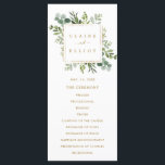 Botanical Gold Greenery Wedding Ceremony Program Programme<br><div class="desc">This wedding program features painted watercolor eucalyptus greenery,  green leaves with a gold square frame. For more advanced customisation of this design,  Please click the "Customise further" link.  Matching items are also available.</div>