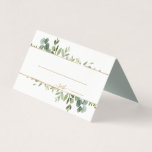 Botanical Gold Greenery Wedding Place Card<br><div class="desc">This wedding place card features painted watercolor eucalyptus greenery,  green leaves and gold stripes. For more advanced customisation of this design,  Please click the "Customise further" link.  Matching items are also available.</div>